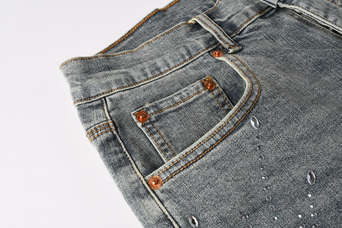 CASADEPT-PURPLE DENIM SHORTS 5093