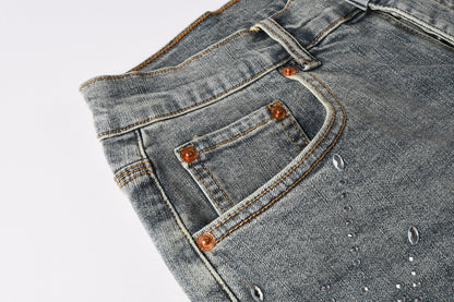 CASADEPT-PURPLE DENIM SHORTS 5093