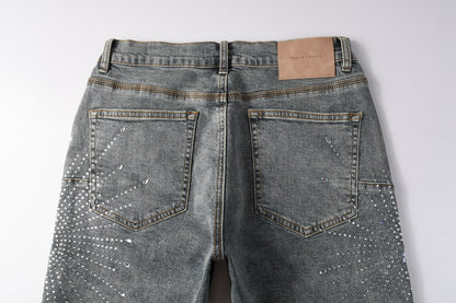CASADEPT-PURPLE DENIM SHORTS 5093