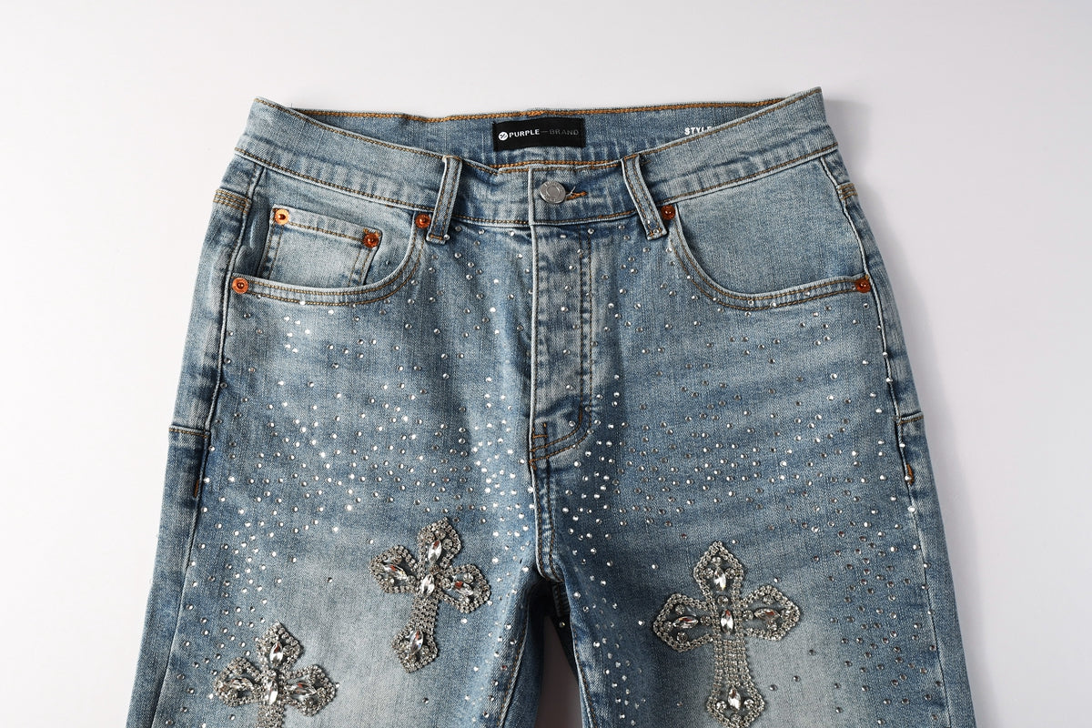 CASADEPT-PURPLE DENIM SHORTS 5098