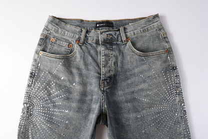 CASADEPT-PURPLE DENIM SHORTS 5093